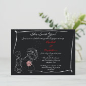 Invitation Couples doux dans l'invitation de fiançailles de (Debout devant)