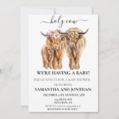 Invitation Couples du Baby shower de veau de Holy Cow Highlan (Devant)