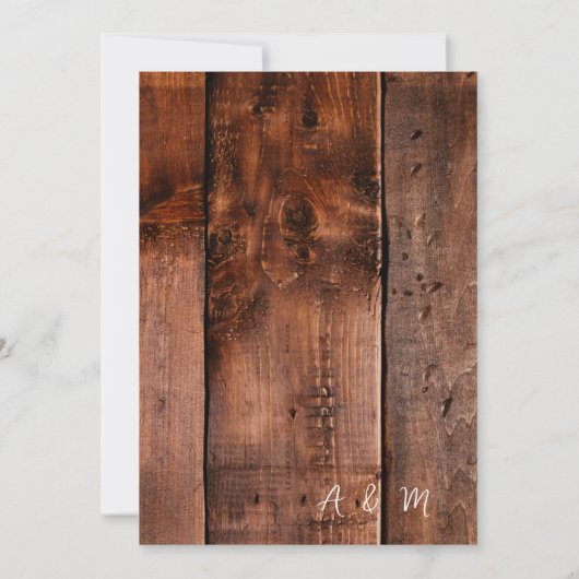 Invitation Couples en bois rustique Je fais BBQ (Dos)