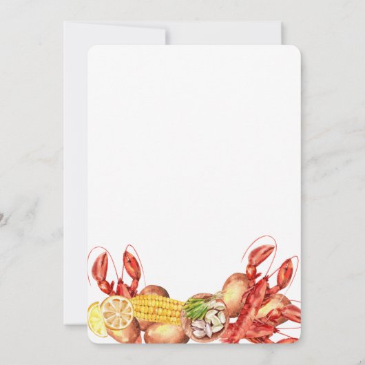 Invitation Couples Fiançailles écrevisse ébullition (Dos)