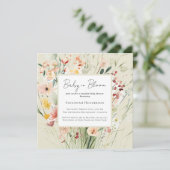 Invitation Couples Fleur sauvage Baby in Bloom Baby shower (Debout devant)