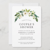 Invitation Couples Floraux blancs Élégante Fête des mariées (Devant)