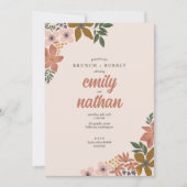 Invitation Couples Floraux Mariage Brunch Douche (Devant)