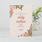 Invitation Couples Floraux Mariage Brunch Douche (Debout devant)