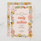 Invitation Couples Floraux Mariage Brunch Douche (Devant / Derrière)