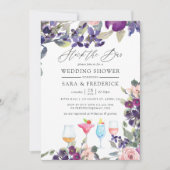 Invitation Couples Floraux Violet et Prune Approvisionnent le (Devant)