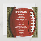 Invitation Couples Football Sip & Voir Green Grunge (Dos)