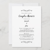 Invitation Couples Mariage de douche Partie d'engagement Noir (Devant)