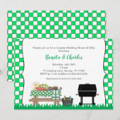 Invitation Couples Mariée ou Wedding shower soirée barbecue (Devant / Derrière)