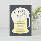 Invitation Couples mignons Baby shower neutre Bébé brassage (Debout devant)