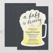 Invitation Couples mignons Baby shower neutre Bébé brassage (Devant / Derrière)