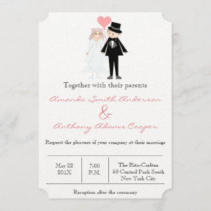 Invitation Couples mignons et drôles de mariage