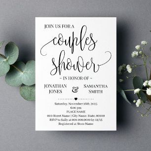 Invitation Couples Minimalistes Douche Mariage Simple Moderne