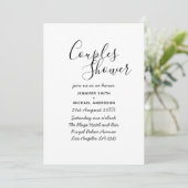 Invitation Couples minimalistes manuscrits Douche blanc (Debout devant)