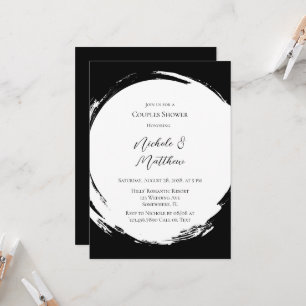 Invitation Couples minimalistes noirs et blancs élégants Douc