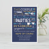 Invitation Couples Party Blue and Gold (Debout devant)