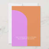 Invitation Couples photo rétro rose et orange mignonne Douche (Dos)