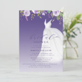 Invitation Couples Purple Floral Mariage Fête des mariées (Debout devant)