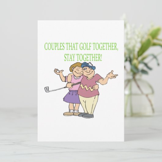 Invitation Couples Qui Golf Ensemble Restent Ensemble (Debout devant)