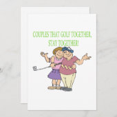 Invitation Couples Qui Golf Ensemble Restent Ensemble (Devant / Derrière)