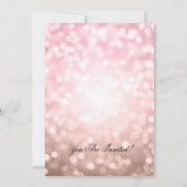 Invitation Couples Rose Wedding shower Clush Pink Lumières (Dos)