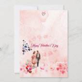 Invitation Couples Roses Coeurs Floraux Saint Valentin (Dos)