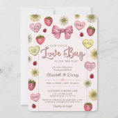 Invitation Couples roses mignons Baby shower de Saint Valenti (Devant)