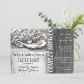 Invitation Couples rôtis huîtres douche noir et blanc (Debout devant)