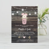 Invitation Couples rustiques Douche Mason Jar Lights Boho Flo (Debout devant)
