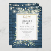 Invitation Couples Rustiques Douche Par Courrier Interurbain (Devant / Derrière)