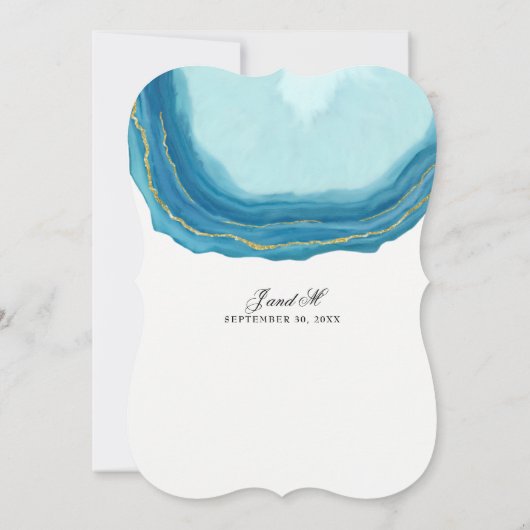 Invitation Couples Show Simple Geode Blue Typography (Dos)