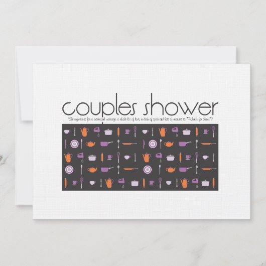 Invitation Couples Shower - Cuisine (Devant)