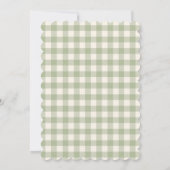 Invitation Couples Shower Gingham Sage Green Floral Bow (Dos)