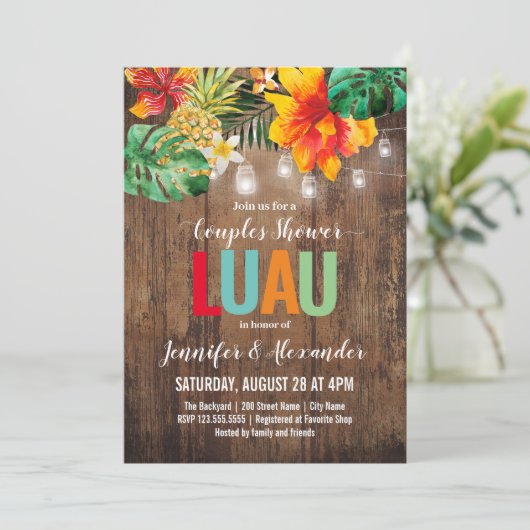 Invitation Couples Shower Luau (Debout devant)