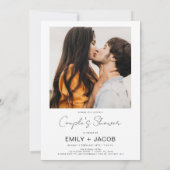 Invitation Couple's Shower Minimalist Photo QR code blanc (Dos)