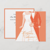 Invitation Couples Shower - Orange (Devant / Derrière)