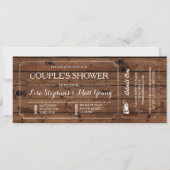 Invitation Couple's Shower Ticket Chalkboard Rustic Invitatio (Devant)
