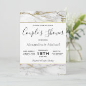 Invitation Couple's Shower White & Gold Marble (Debout devant)
