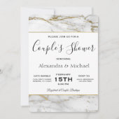 Invitation Couple's Shower White & Gold Marble (Devant)
