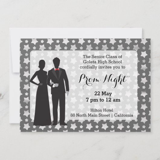 Invitation Couples Silhouette Tableau Noir (Devant)