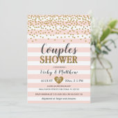 Invitation Couples Wedding shower Blush Pink Gold Confetti (Debout devant)