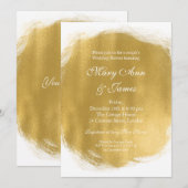 Invitation Couple's Wedding shower Gold Paint Look (Devant / Derrière)