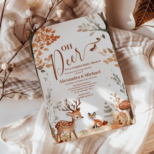 Invitation Couples Woodland Oh Deer Forest Baby shower
