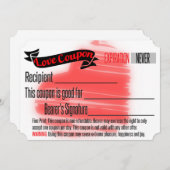 Invitation Coupon d'amour BLANK (Devant / Derrière)