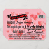 Invitation Coupon d'amour de nuit du FILM (Devant / Derrière)
