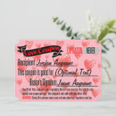 Invitation Coupon d'amour PERSONNALISÉ pour BLANK (Debout devant)