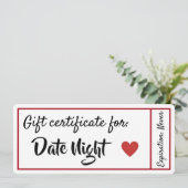 Invitation Coupon de nuit (Debout devant)