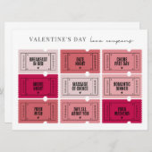 Invitation Coupons d'amour de la Saint Valentin | Imprimer ou (Devant / Derrière)
