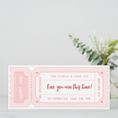 Invitation Coupons d'amour personnalisés - Pastel Pink Valent (Debout devant)