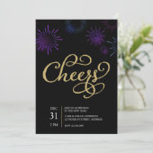 Invitation Coups de feu de script et de violet bleu Gold Chef (Debout devant)